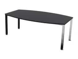 vergadertafel,HxBxD 740x2000x1200mm,vatvormig,CC-zwart