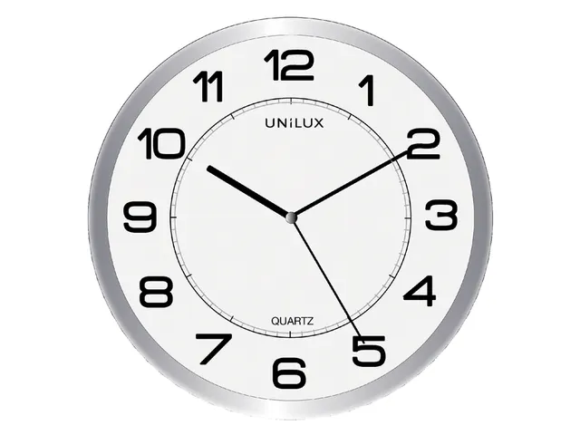 Wandklok Unilux Magnet Ø30,5cm lichtgrijs/wit cijfers