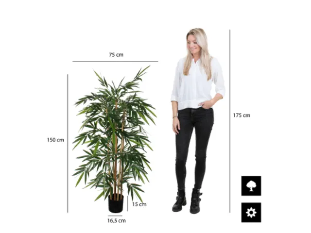 Kunstplant Mica Bamboe in plastic pot 150cm
