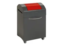Afvalbak 45 Liter 650x380x320mm Plaatstaal 2 Wielen Klep Rood