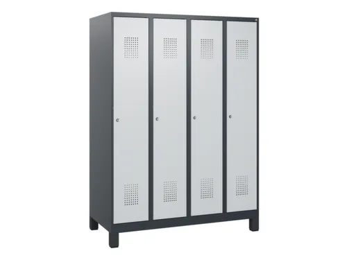 schoollocker,HxBxD 1630x1200x500mm,4vak,vak B 300mm,cil.-slot,voeten
