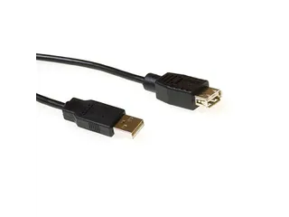 Kabel ACT USB 2.0 M/V zwart 1.8 meter - 1