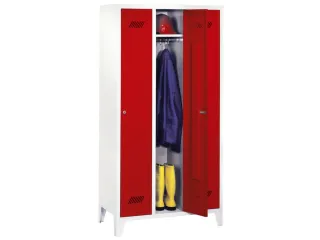 locker,HxBxD 1850x900x500mm,3vak,vak B 300mm,RAL7035,front RAL3000 - 4
