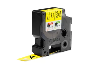 Labeltape Dymo Rhino 18491 Nylon 19mmx3.5m Zwart Op Geel - 4