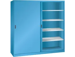 schuifdeurkast 1950x2000x580mm 8xStalen bodem scheidingswand RAL5012