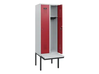 locker met bank,HxBxD 1950x600x815mm,2vak,vak B 300mm,cilinderslot - 1