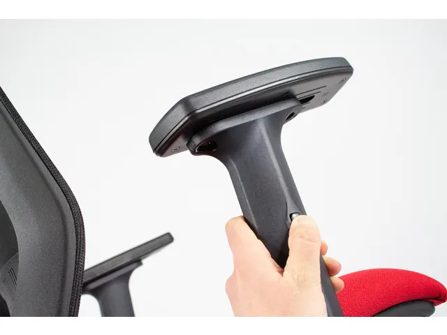 Bureaustoel EN1335 Linea Tekna 01 zwart/rood met 2D armleuning