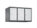 opzetkast,v. locker,3vak.,vak B 300mm,HxBxD 500x900x500mm,cilinderslot