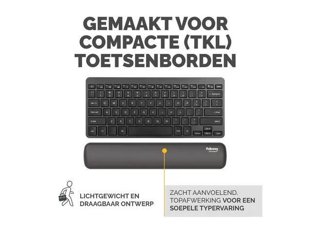 Polssteun Fellowes Breyta compact zwart 6x32cm