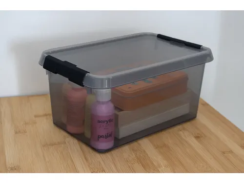 Comfort Line opbergbox 6L transparant grijs - 30x20x14,5cm