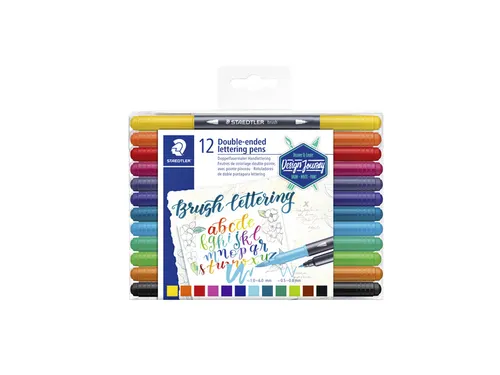 Brushpen Staedtler 3004 lettering duo 0.5-6mm blister à 12st ass