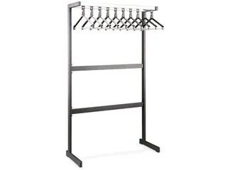 Garderoberek 10 Kledinghangers Hoedenplank Enkelzijdig 1700x1000x570mm - 1