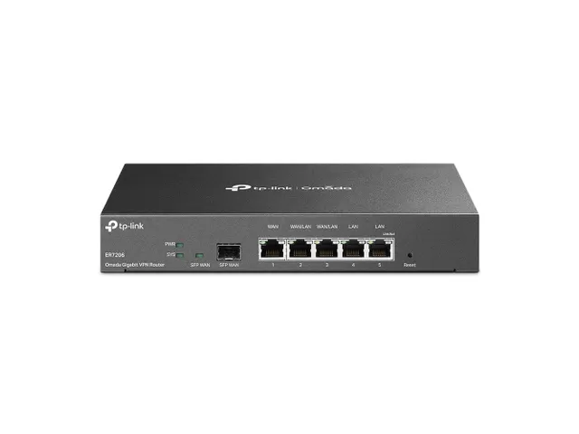 TP-Link Omada ER7206, Ethernet WAN, Gigabit Ethernet, Zwart