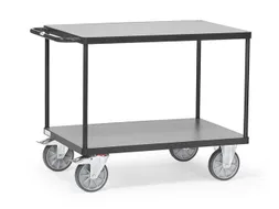 Zware Tafelwagens 2401 Ral7016 600kg 2 Etages 1000x600mm Houten Plaat