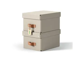 Leitz Puro Opbergdoos met deksel klein 7L set van 2 beige - 1
