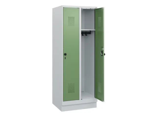 schoollocker,HxBxD 1630x600x500mm,2vak,vak B 300mm,draaigrendel,sokkel