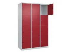 lockerkast,HxBxD 1850x1200x500mm,3x4vakken,vak B 400mm,cil.-slot