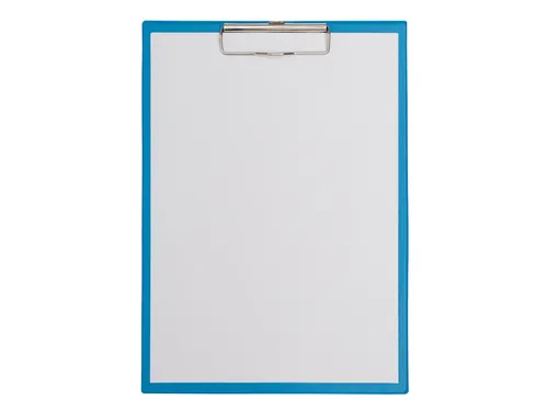 Klembordmap MAUL A4 staand met penlus PVC neon lichtblauw