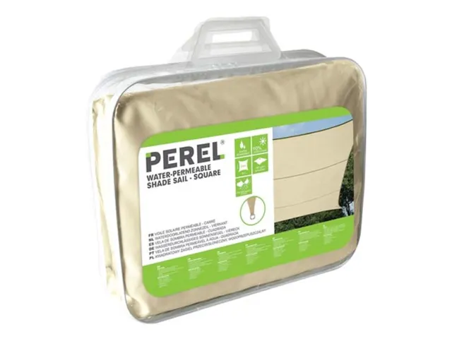 Voile solaire perméable carré 5x5m Champagne