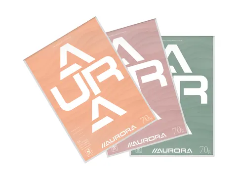 Schrijfblok Aurora A4 lijn 100 vel 70gr assorti
