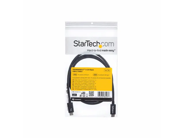 1 meter Thunderbolt 3 kabel 20Gbps 100W Power Delivery en 4K video