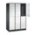 Dubbeldekse garderobekast,RAL 7021/RAL 7035,HxBxD 1950x1220x600mm