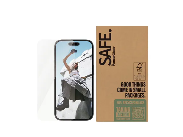 PanzerGlass SAFE. by Screen Protector iPhone 16 | 15 | Ultra-Wide F