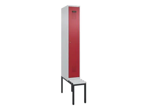 locker met bank,voor scheiding van kleding,HxBxD 2120x300x815mm,1vak
