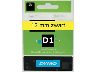 Labeltape Dymo 45018 D1 S0720580 12mmx7m zwart op geel - 4