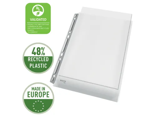 Showtas Leitz 4755 A4 4-gaats PVC 0.17mm glad met expansievouw