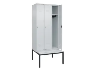 locker met bank,HxBxD 2120x900x815mm,3vak,vak B 300mm,cil.-slot - 2