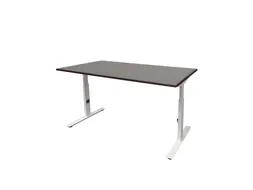 Bureau Linesto Plus Hoogte instelbaar 200x80cm Logan eik T-poot Wit