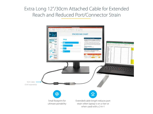 USB C naar VGA Adapter 1080p USB Type-C naar VGA Adapter Dongle