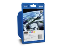 Brother LC-985RBWBP inktcartridges cyaan, magenta en geel voordeelpak.