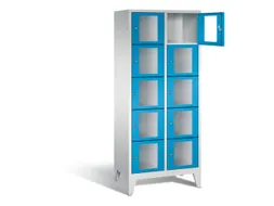 Lockerkast 1850x810x500mm 2x5 vakken Cilinderslot Poten, RAL5012