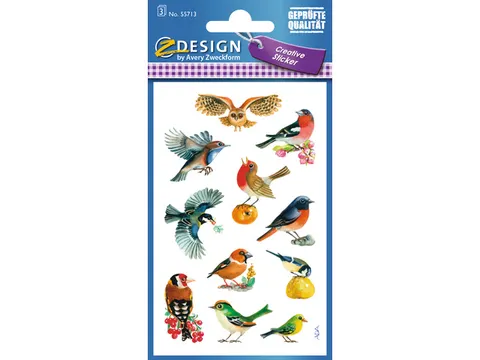 papieretiket Z-design Creative pakje a 3 vel vogels