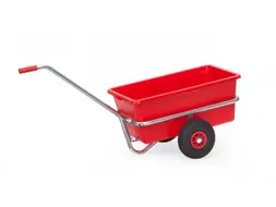 Handtrekwagen 6101L vuurverzinkt, kunststof bak 632x332mm Luchtbanden