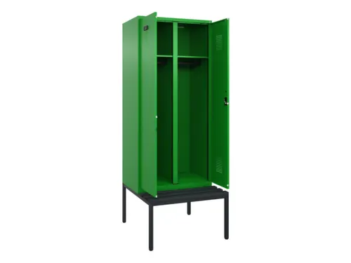 locker met bank,voor scheiding van kleding,HxBxD 2120x800x815mm,2vak