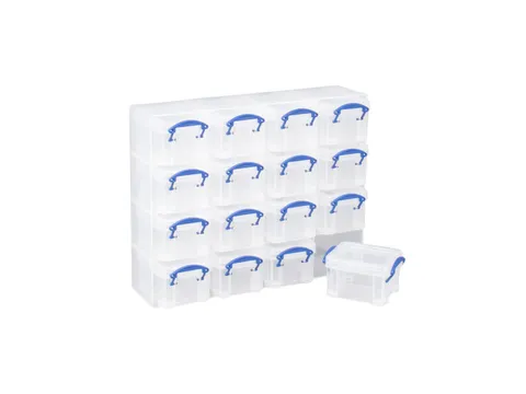 Opbergbox Really Useful 16x 0.14 liter 280x224x65mm transparant wit