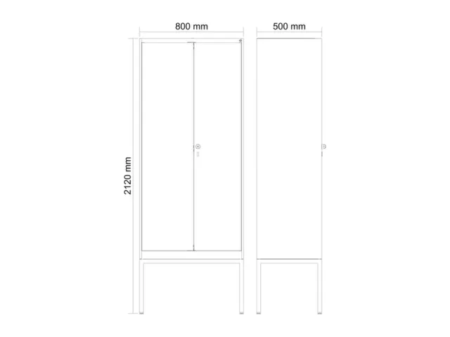 locker voor scheiding van kleding,HxBxD 2120x800x500mm,2vak