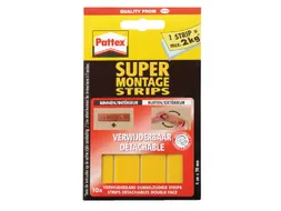 Supermontagestrip Pattex 2kg verwijderbaar 10 stuks