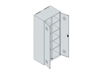 wasgoedverdeelkast,HxBxD 1850x800x500mm,vak B 400mm,cilinderslot - 3