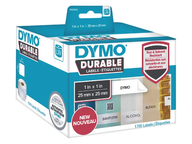 Etiket Dymo LabelWriter industrieel 25x25mm 2 rollen á 850 stuks wit