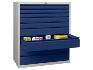 ladekast HxBxD 1200x1023x600mm 9laden RAL7035 front RAL5010 - 2
