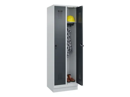 locker,HxBxD 1950x600x500mm,2vak,vak B 300mm,draaigrendel,sokkel