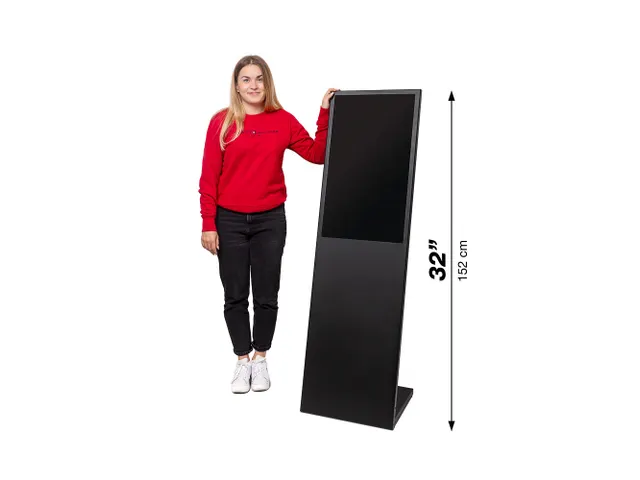 Digitale Display L Stand Nova met 32 Inch Samsung Scherm Zwart