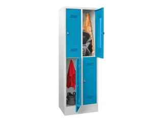 dubbeldekse locker,HxBxD 1850x600x500mm,2x2vak.,RAL7035,front RAL5012 - 2