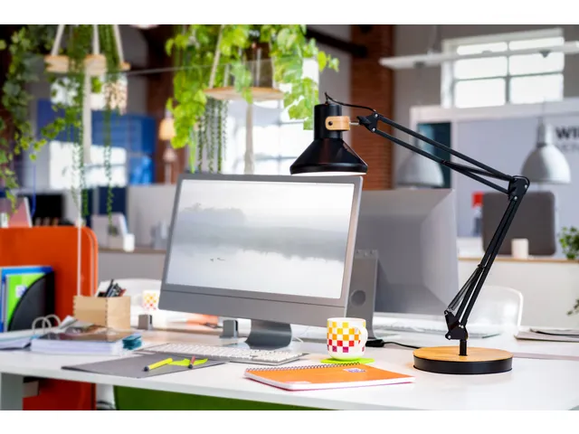 Bureaulamp Unilux Baya led bamboe zwart