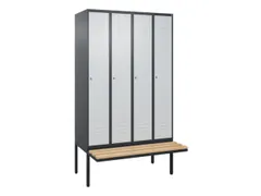 locker met bank,HxBxD 2120x1200x815mm,4vak,vak B 300mm,cil.-slot