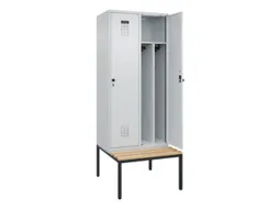 locker met bank,voor scheiding van kleding,HxBxD 2120x800x815mm,2vak